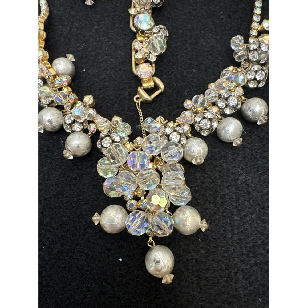 Decadent Juliana D&E Faux Pearl Iridescent Rhinestone 3 Piece Parure Set AB Rare - Picture 2 of 16